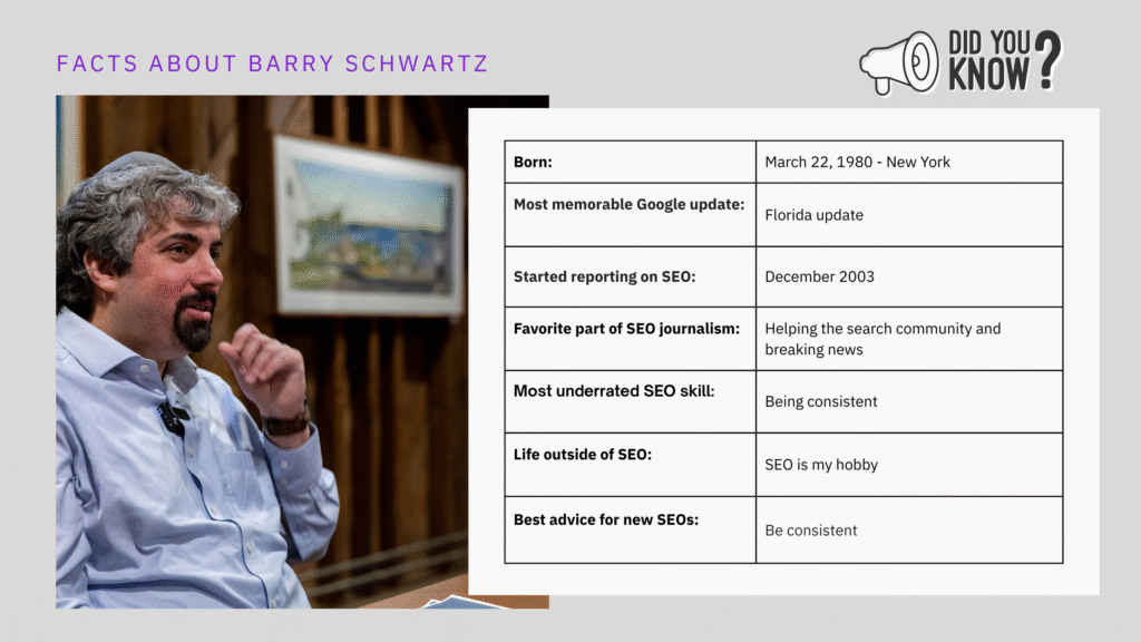 Facts about Barry Schwartz